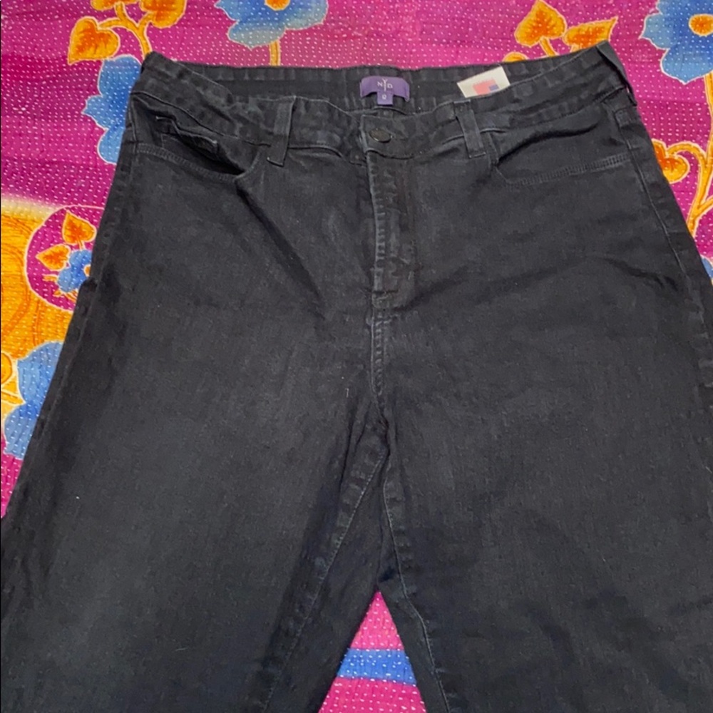NYDJ black straight leg denim jeans Size 12